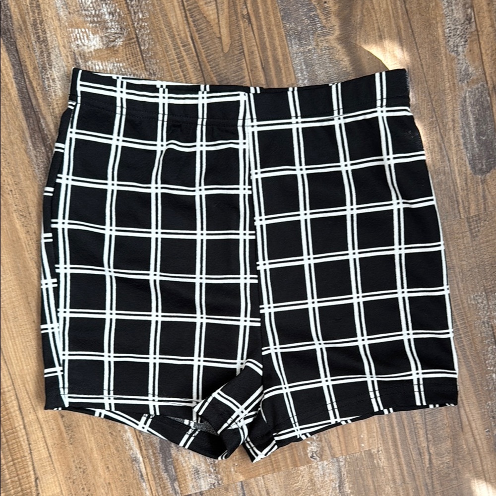 Black and White Checkered Women's Shorts
